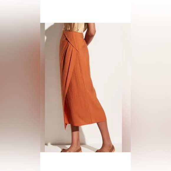 Vince Carnation Asymmetrical Cascade Drape Midi  Skirt Blue , size 0 - Picture 11 of 11